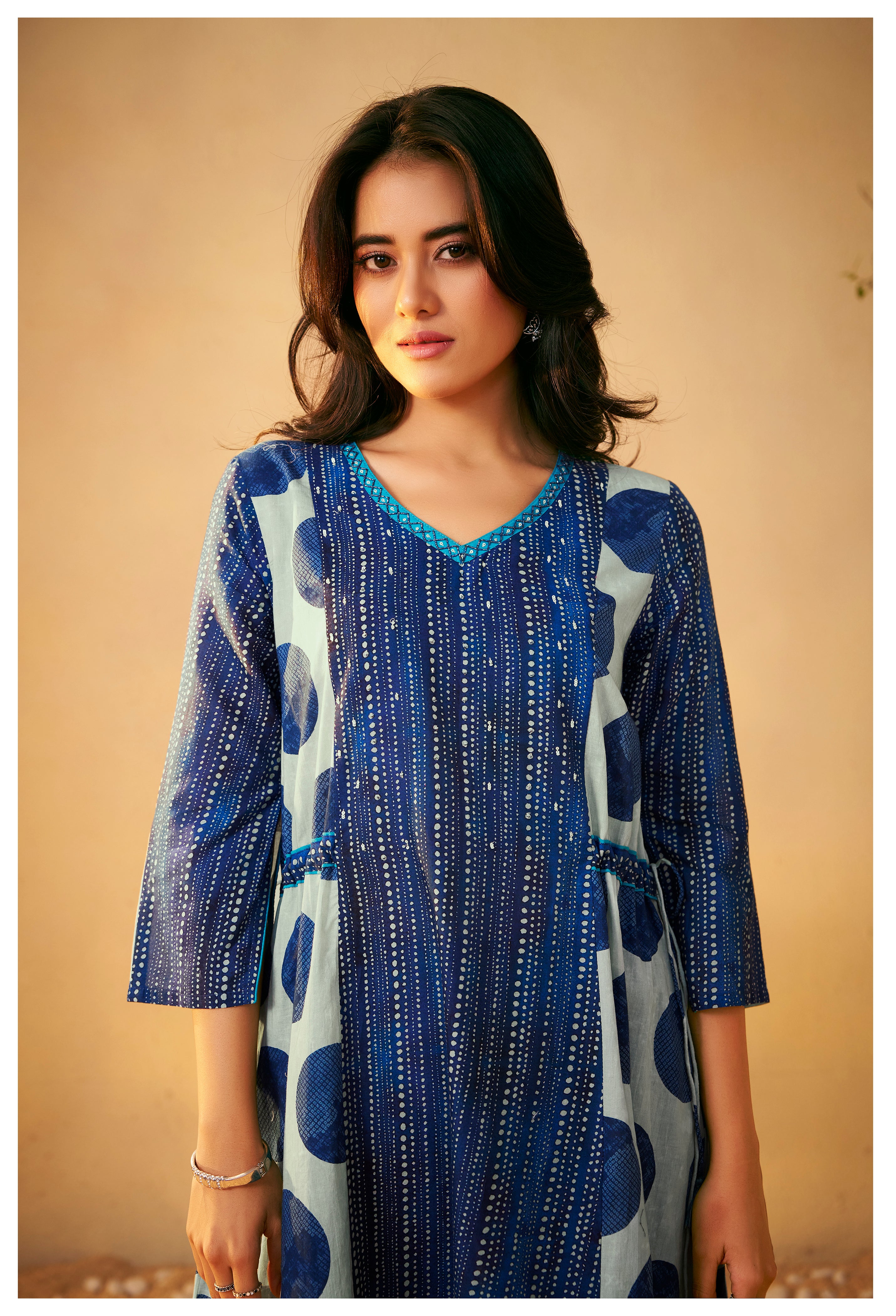 Ishira Pure Cotton Printed Anarkali Set