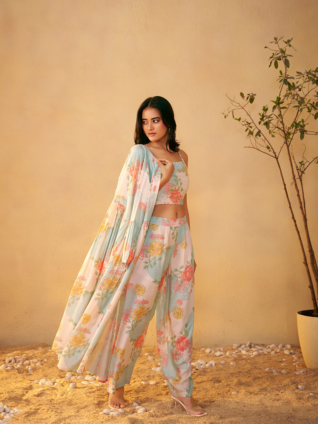 Aavira Muslin Printed Shrug Co-ord Set