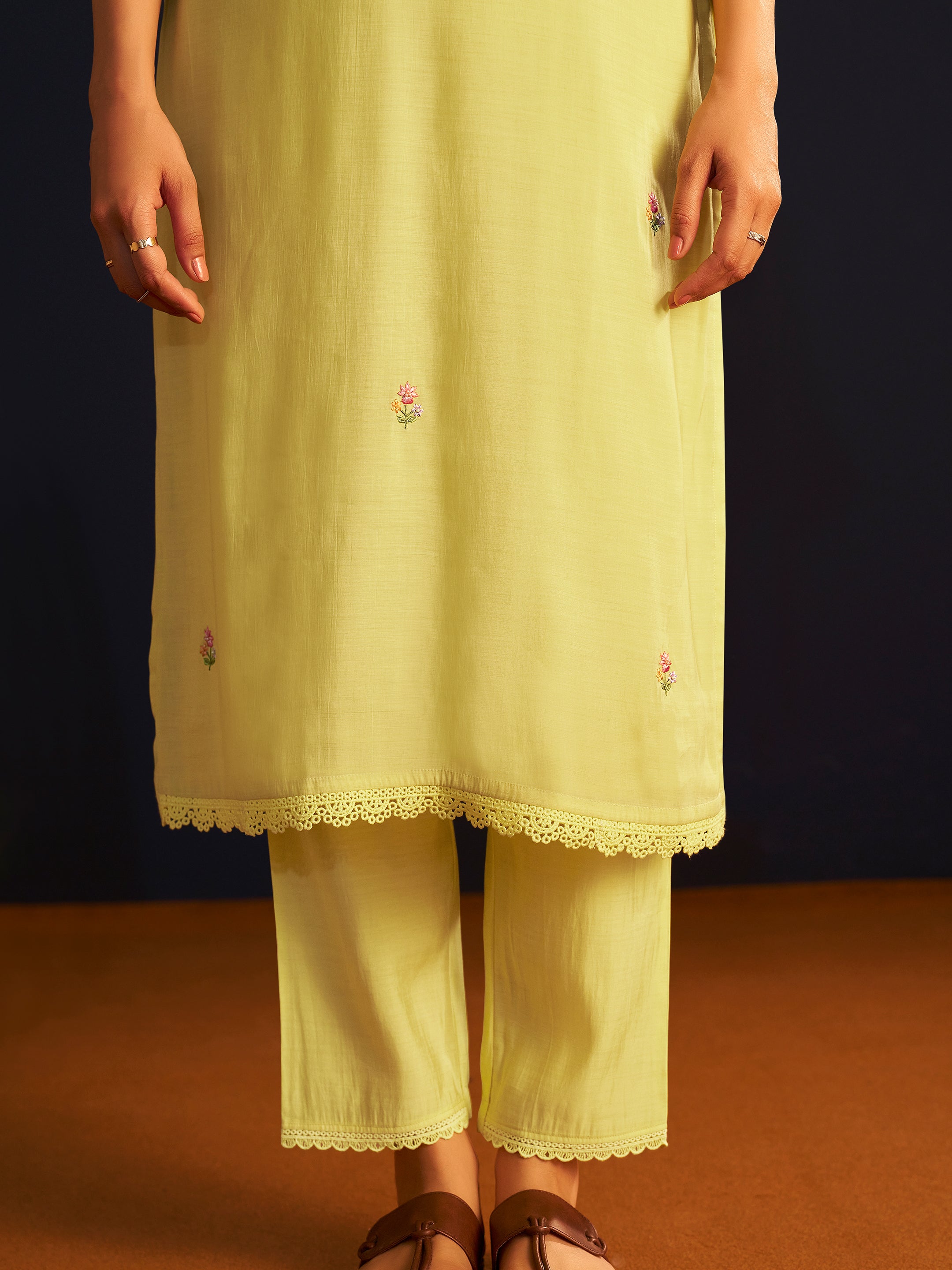 Myesha Light Green Mul Chanderi Handwork Set