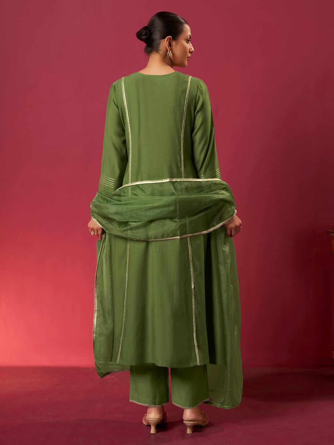 Prisha Roman Chanderi Embroidered Salwar Set