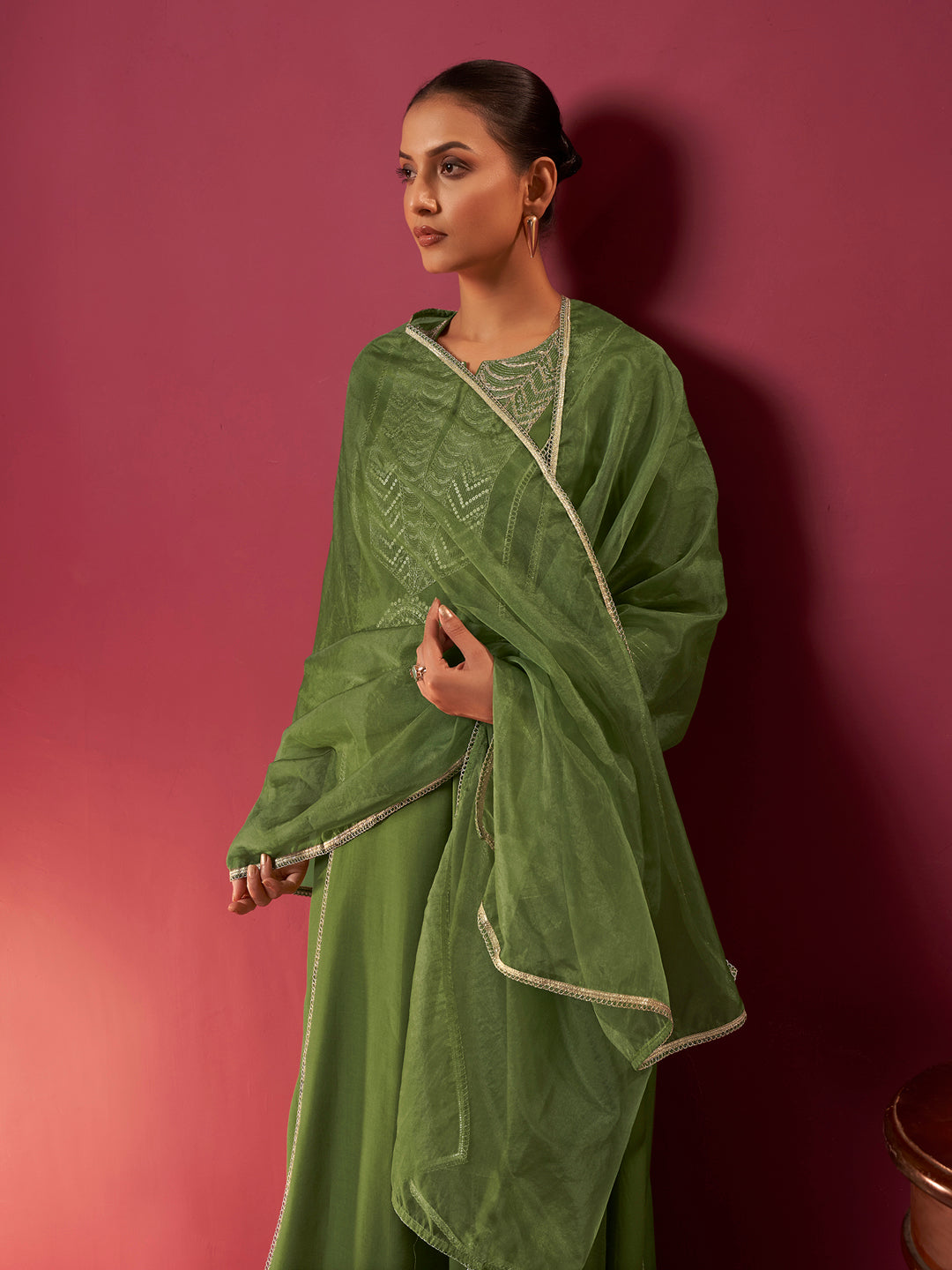 Prisha Roman Chanderi Embroidered Salwar Set