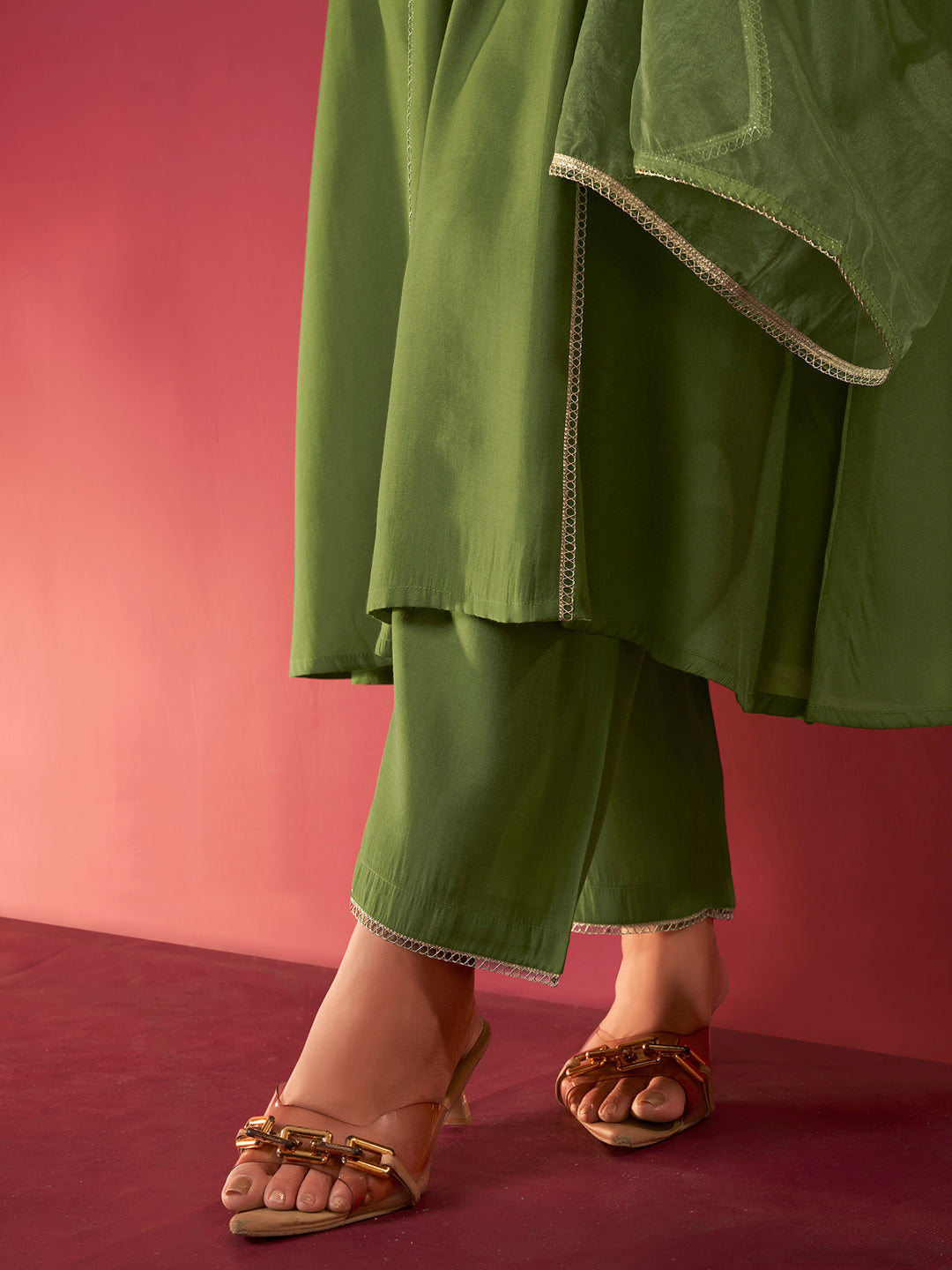 Prisha Roman Chanderi Embroidered Salwar Set