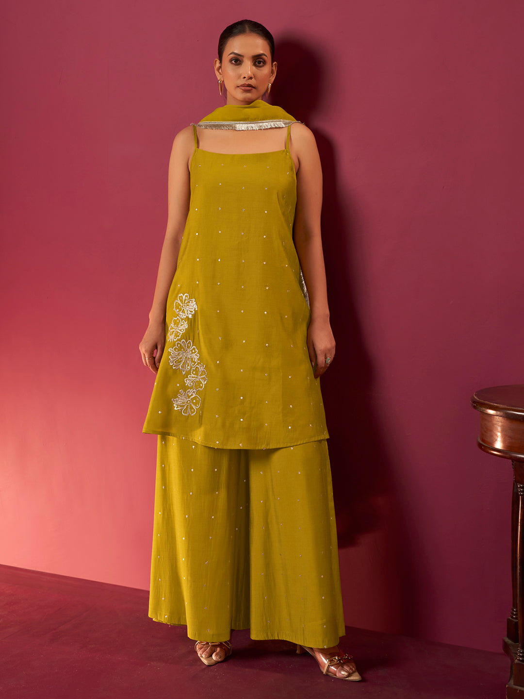 Arni Roman Chanderi Embellished Suit Set