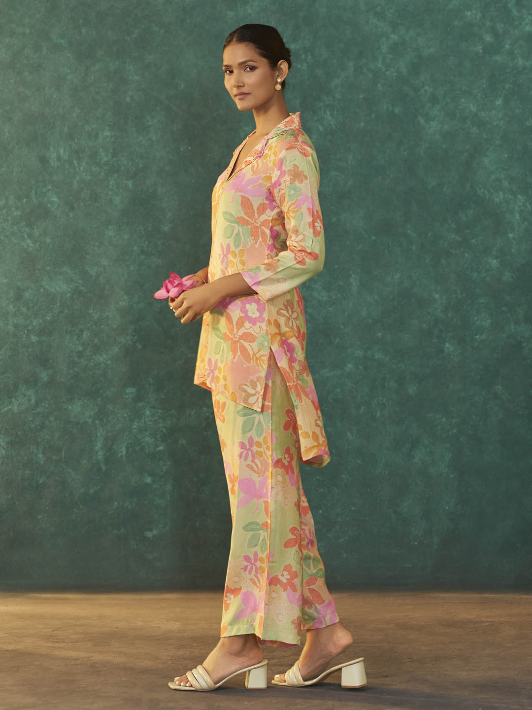 Ruvika Multicolour Muslin Printed Co-ord Set