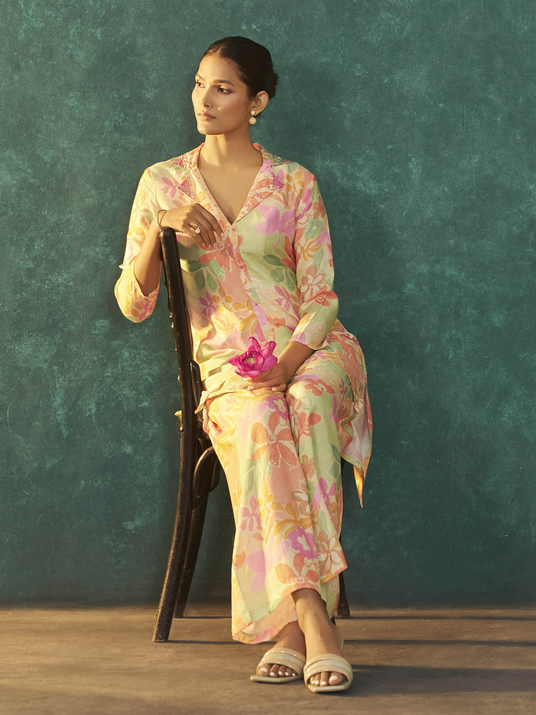 Ruvika Multicolour Muslin Printed Co-ord Set