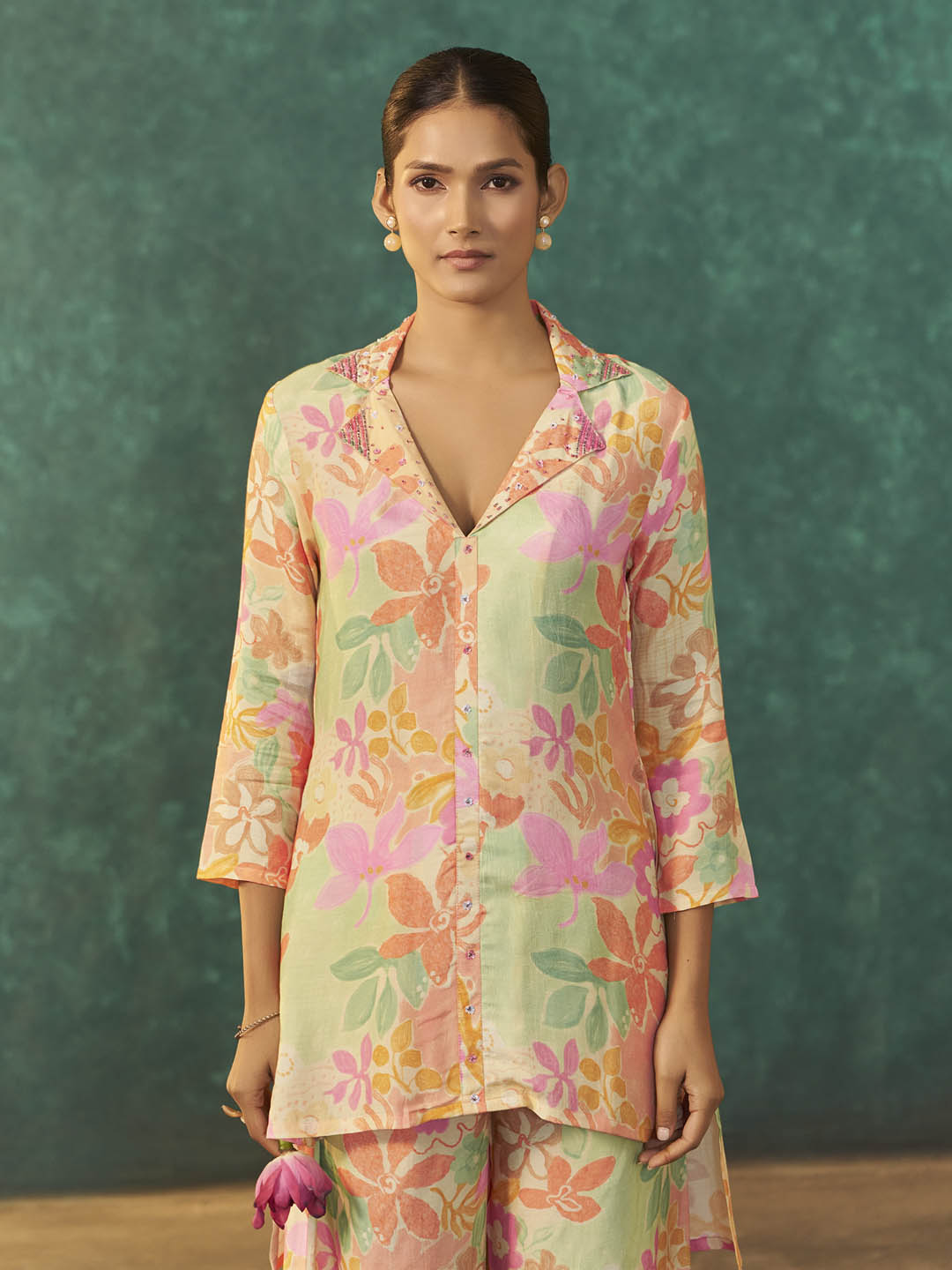 Ruvika Multicolour Muslin Printed Co-ord Set