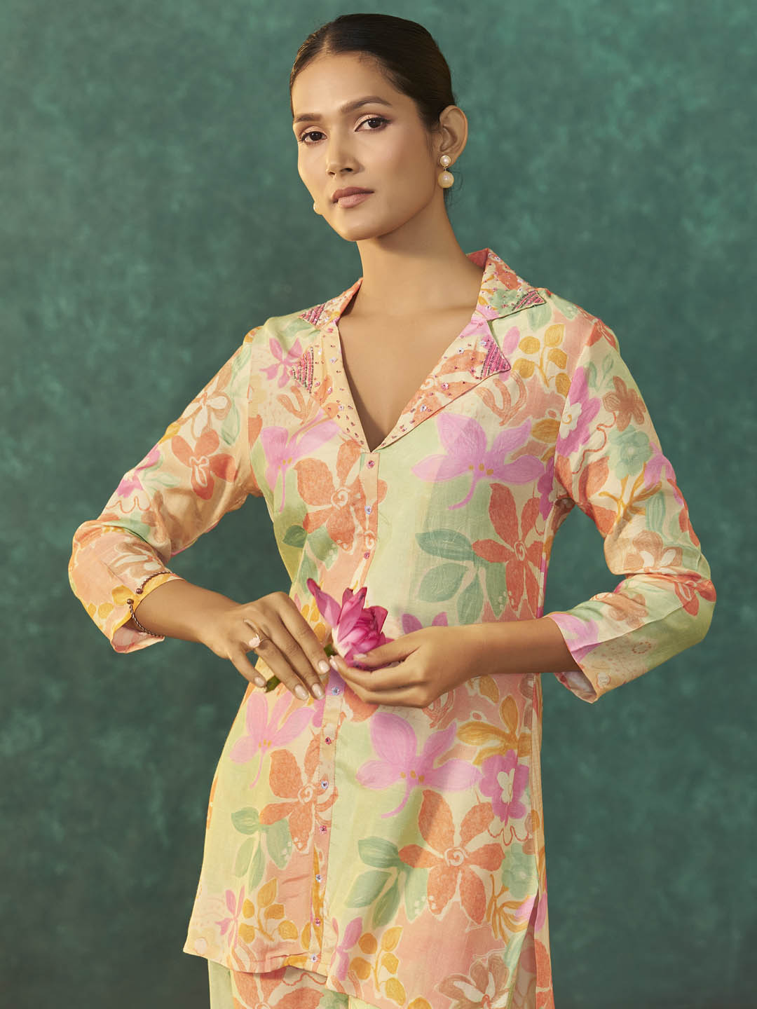 Ruvika Multicolour Muslin Printed Co-ord Set