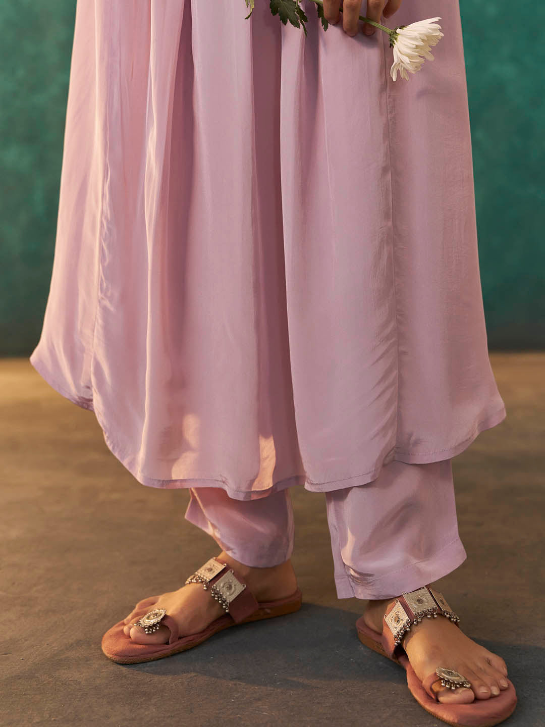 Lavanya Natural Crepe Embroidered Kurta Set