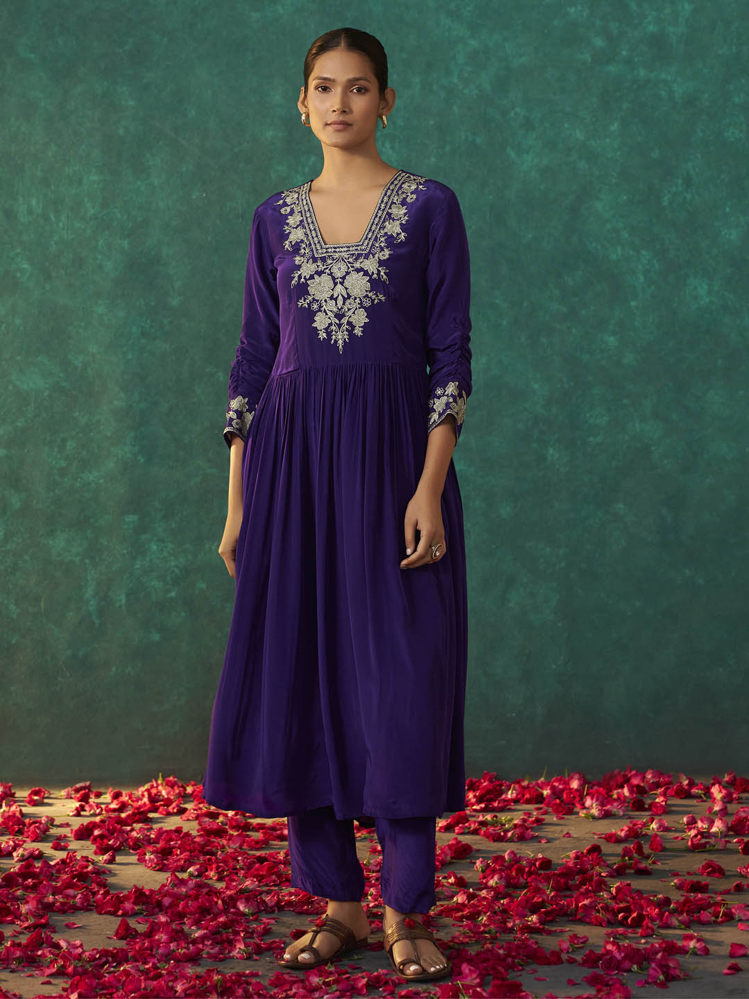 Rajnitha Natural Crepe Anarkali Kurta Set