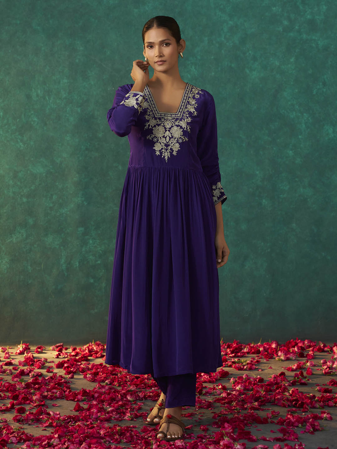 Rajnitha Natural Crepe Anarkali Kurta Set