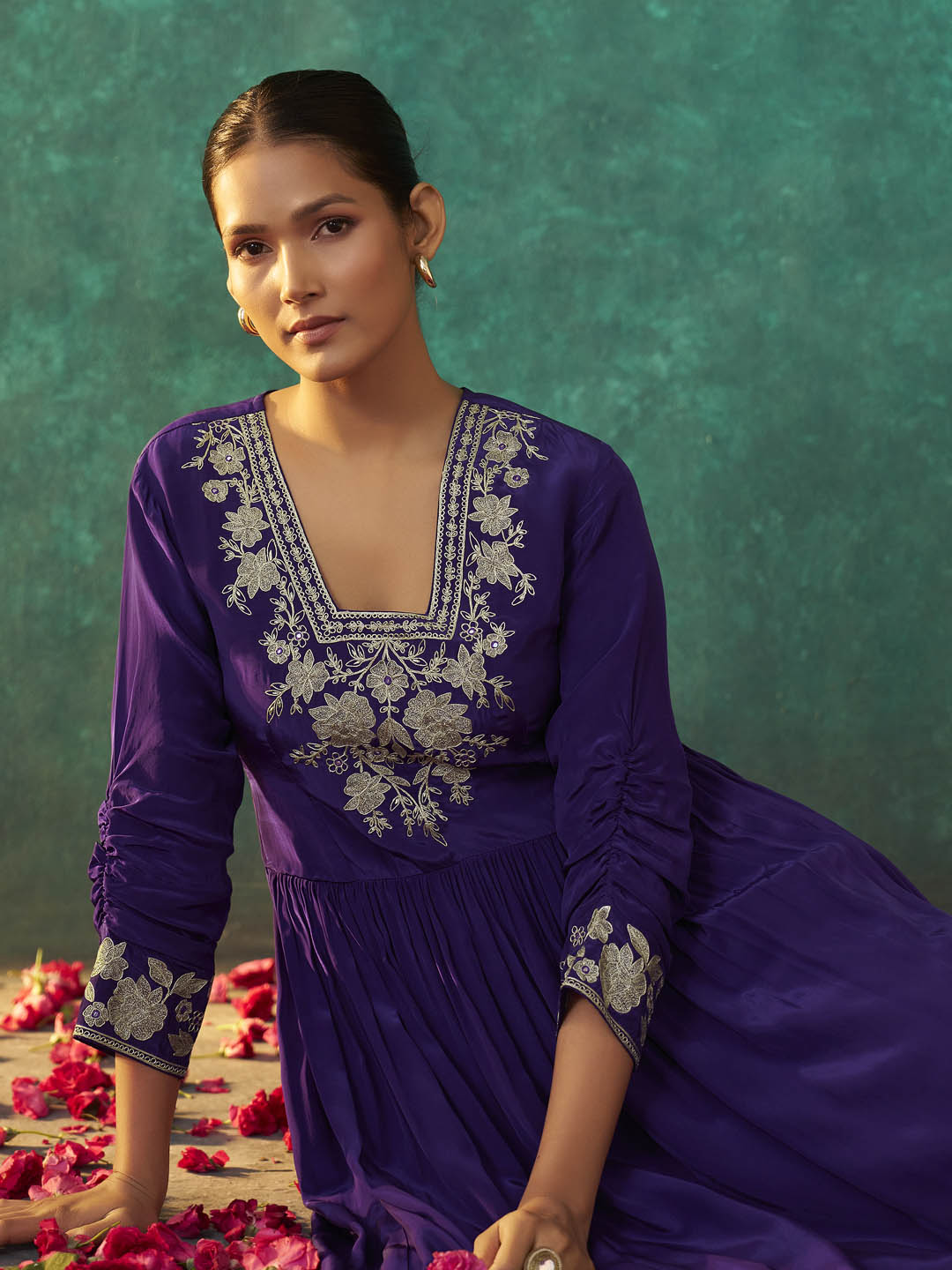 Rajnitha Natural Crepe Anarkali Kurta Set