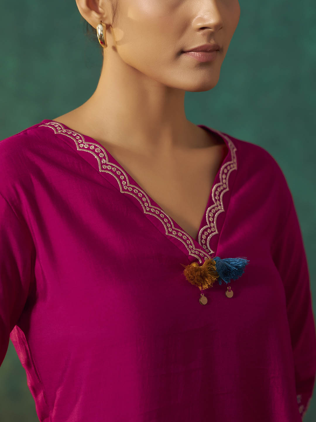 Vaidehi Roman Silk Solid Kurta Set