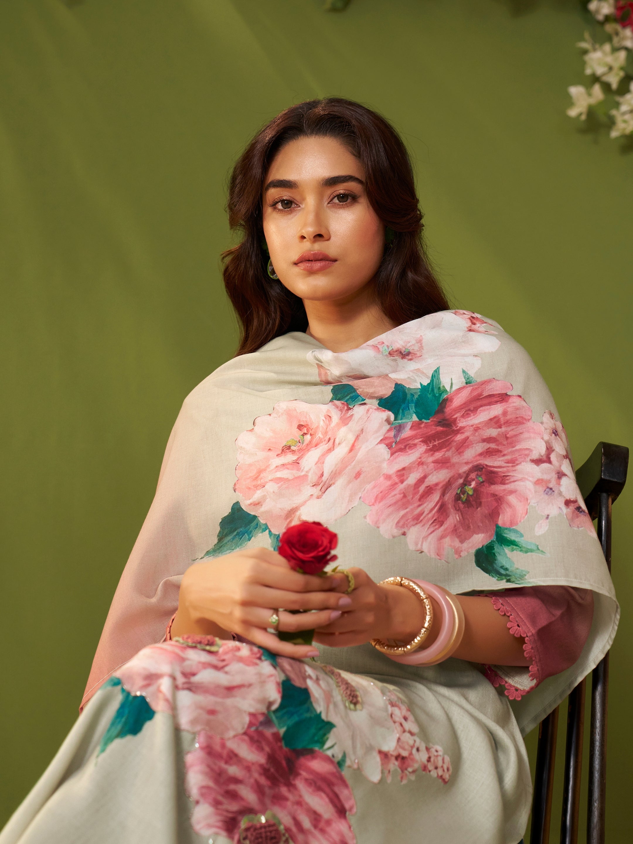 Gulabo Grey Linen Mul Suit Set