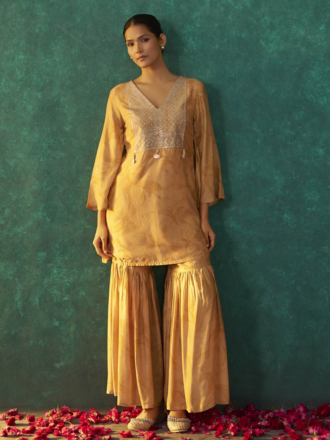 Kanika Viscose Muslin Print Sharara Set