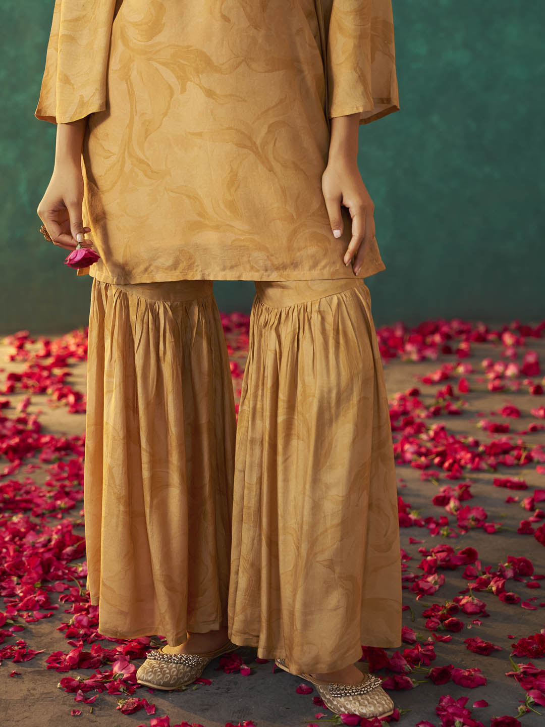 Kanika Viscose Muslin Print Sharara Set