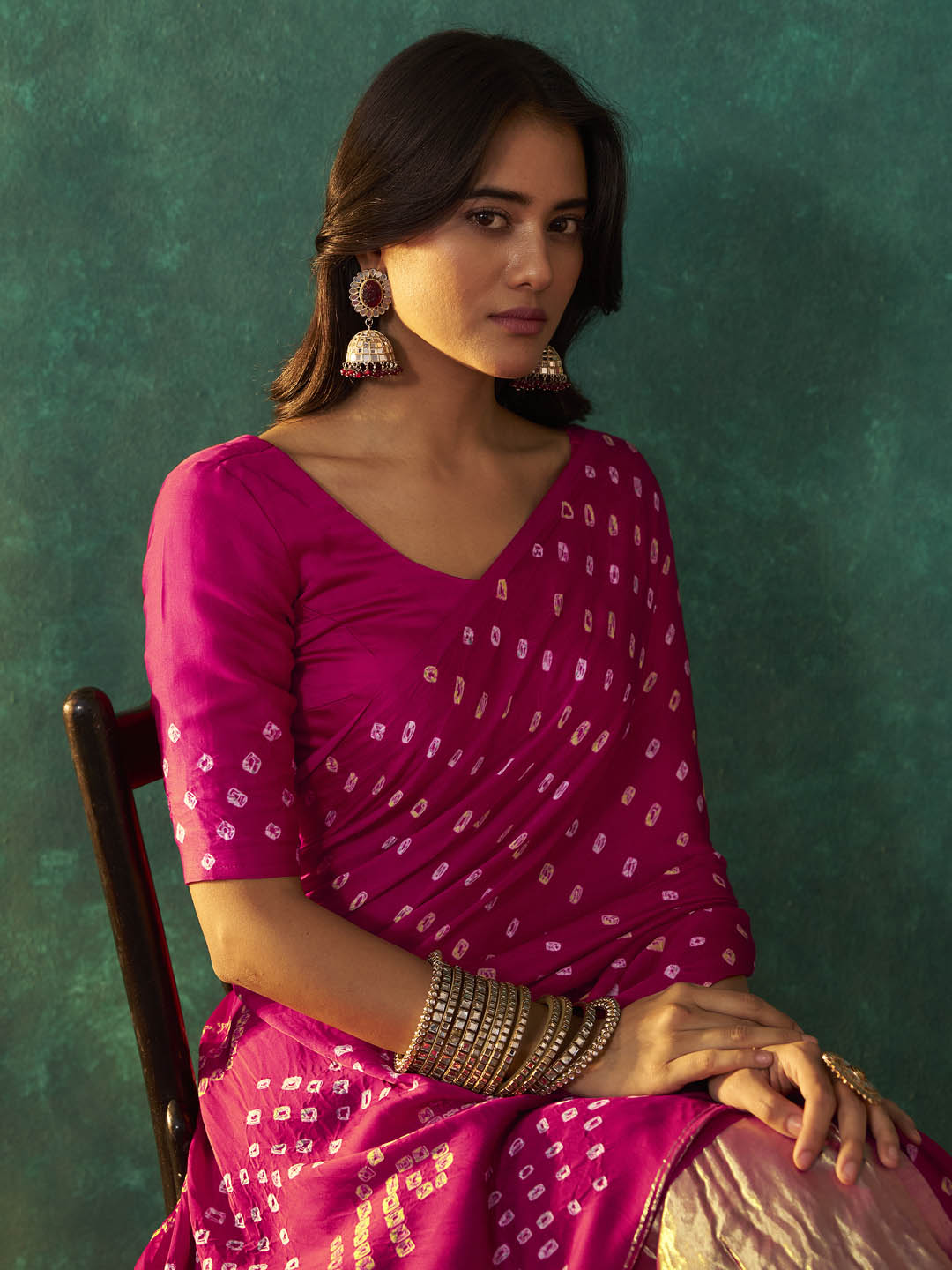 Rudraani Bandhani Pure Gajji Silk Saree