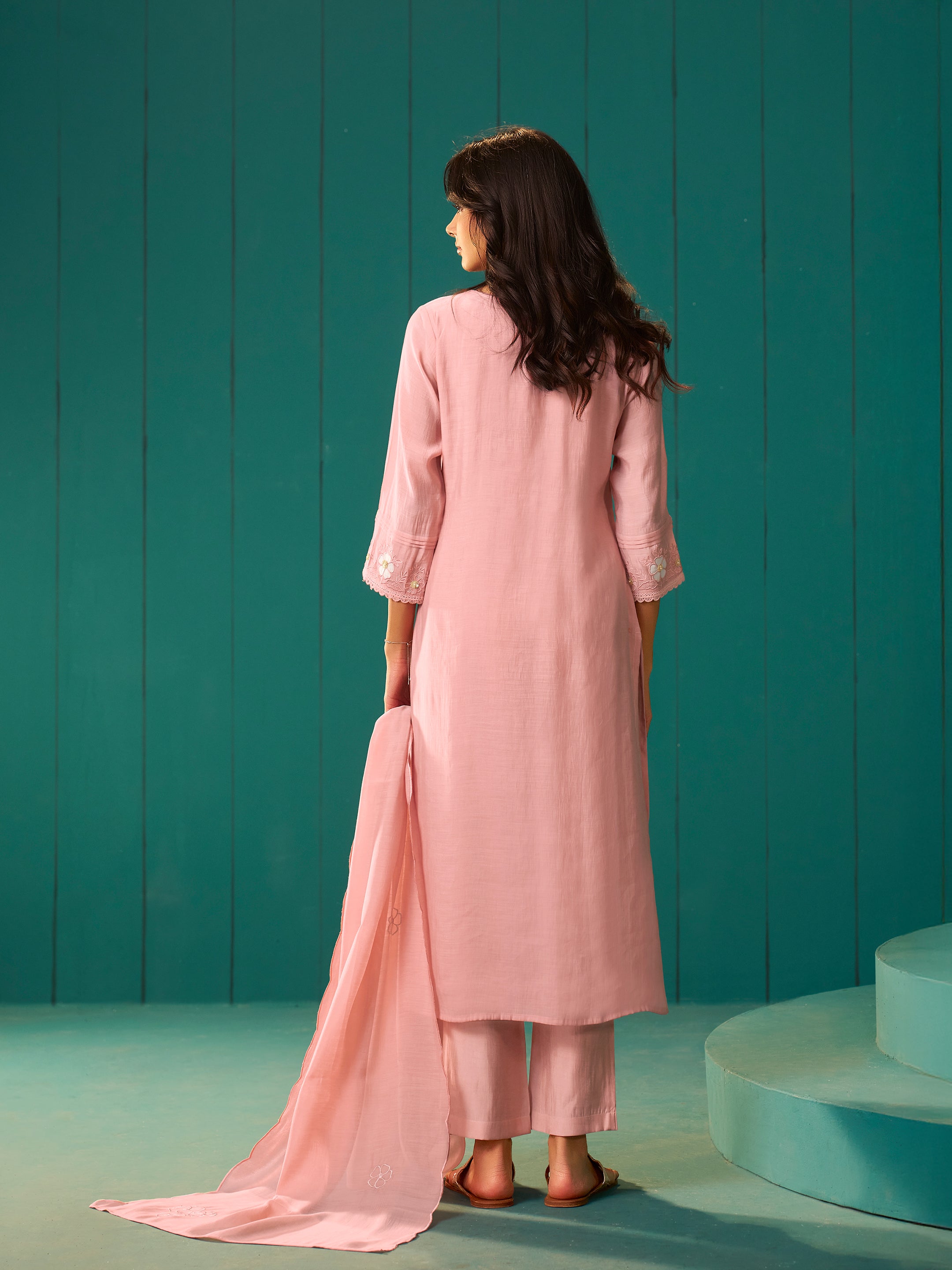 Bhaavya Pink Applique Salwar Set