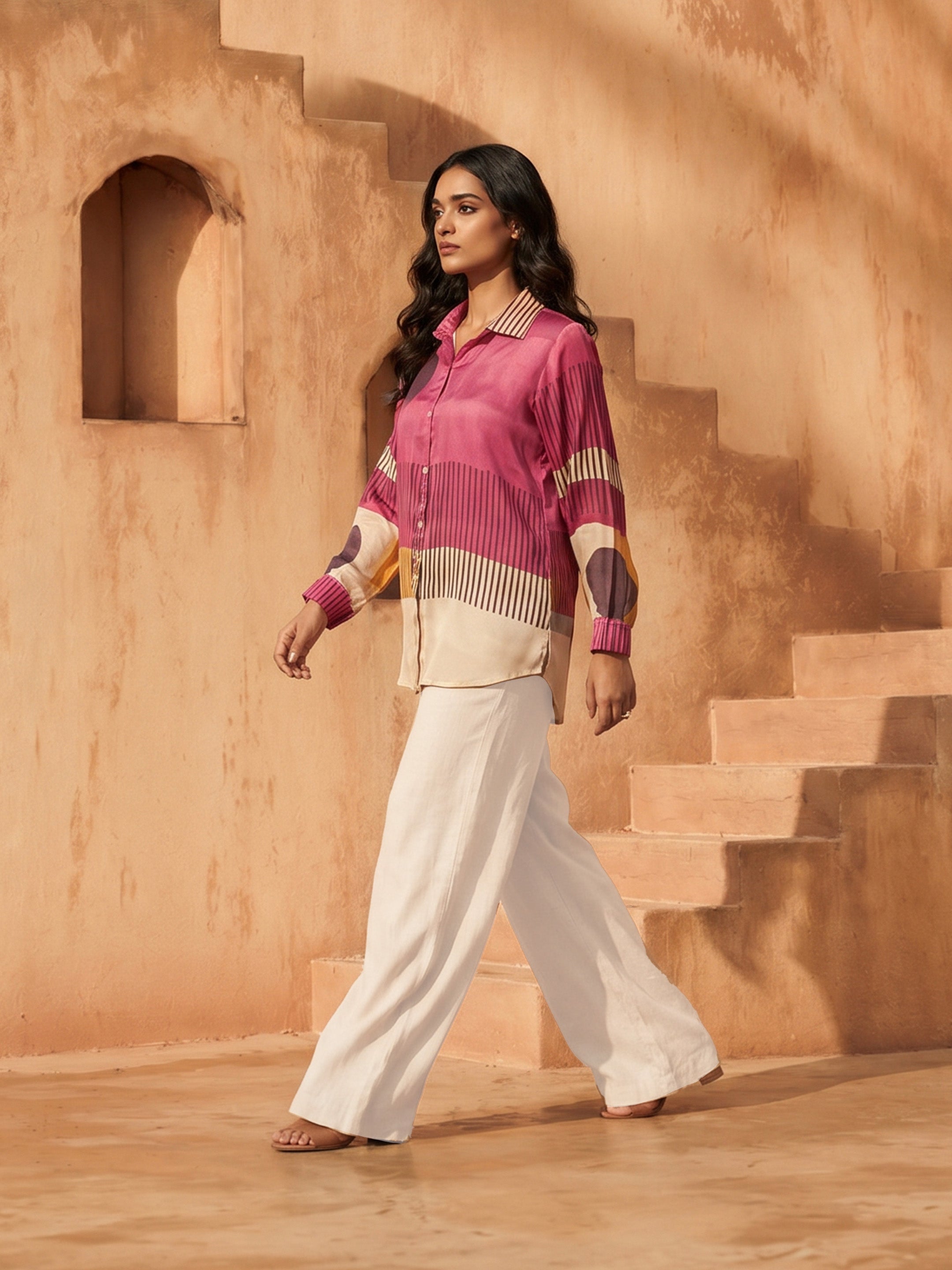 Sienna Multicolor Crepe Printed Shirt