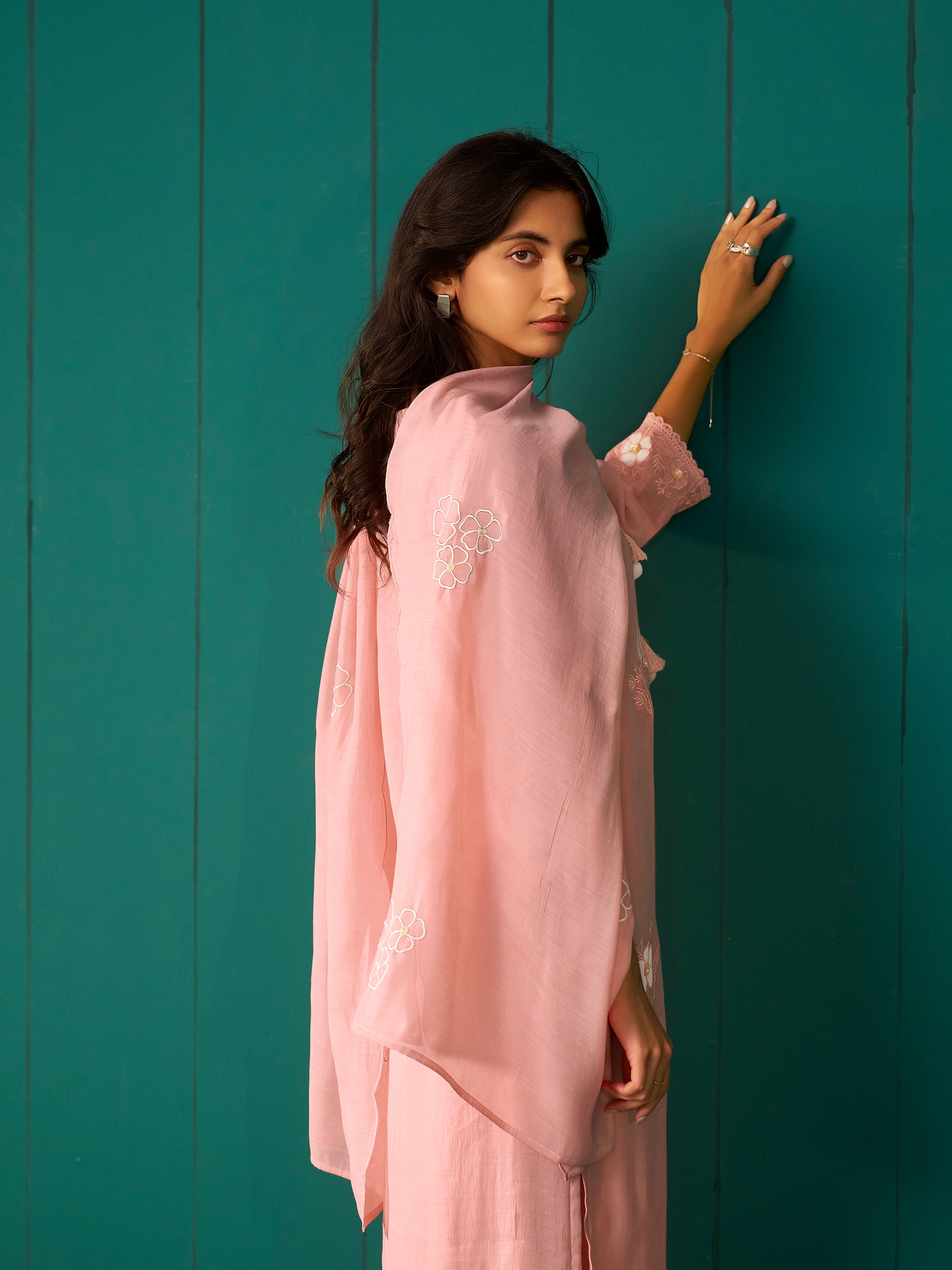 Bhaavya Pink Applique Salwar Set