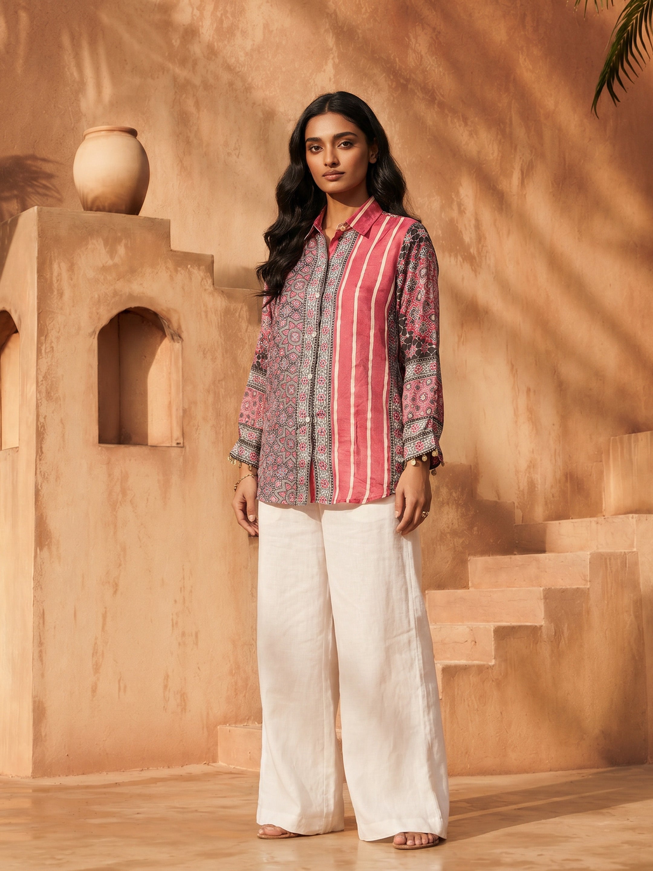 Elara Multicolor Crepe Printed Shirt