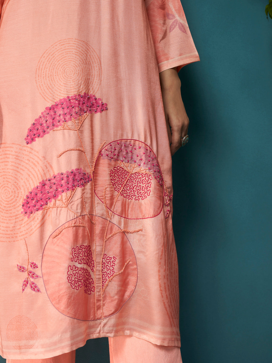 Titli Peach Muslin Suit Set