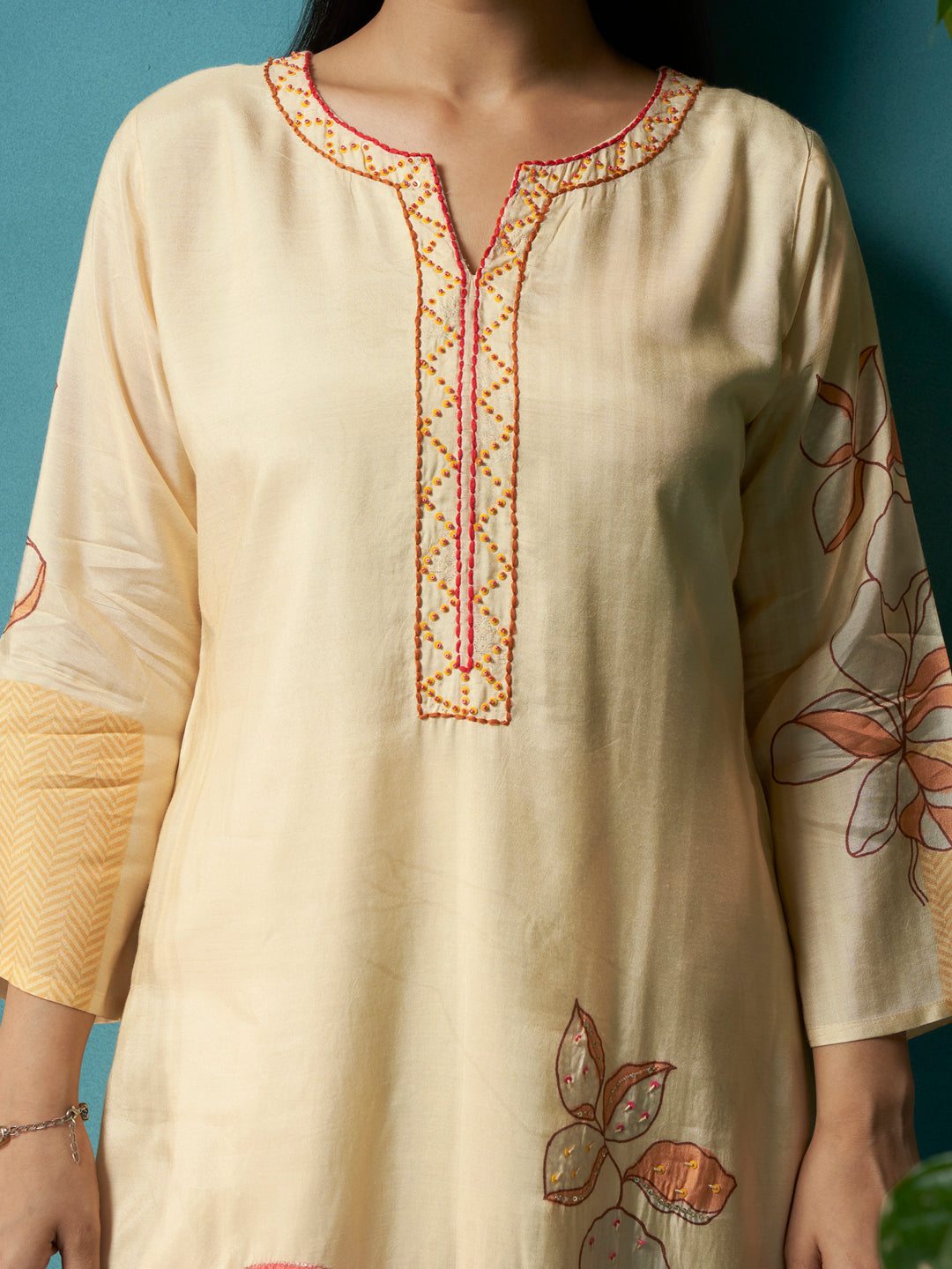 Chann Cream Muslin Suit Set