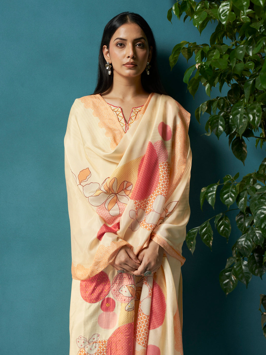Chann Cream Muslin Suit Set