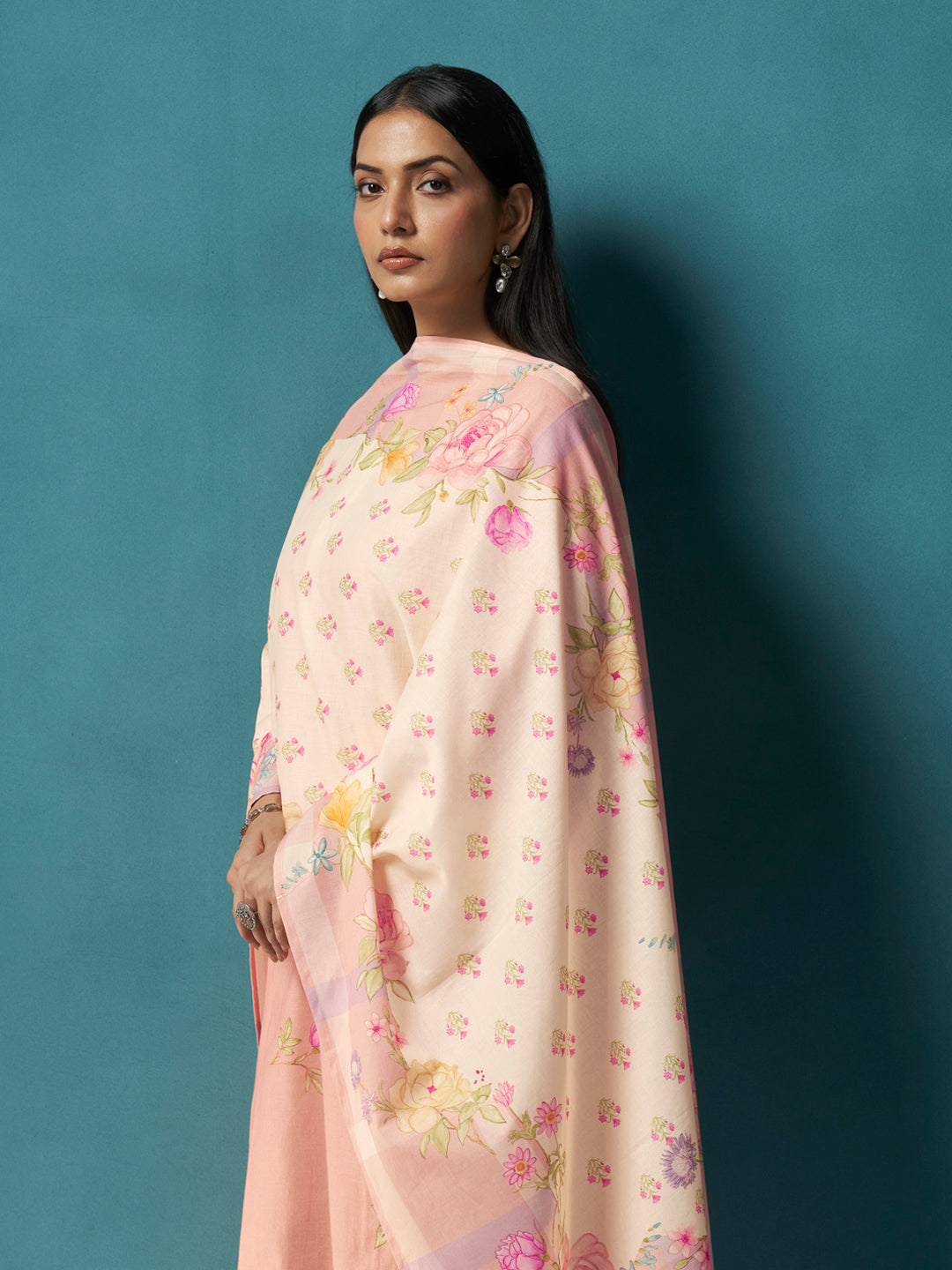 Phullari Pink Cotton Cambric Suit Set