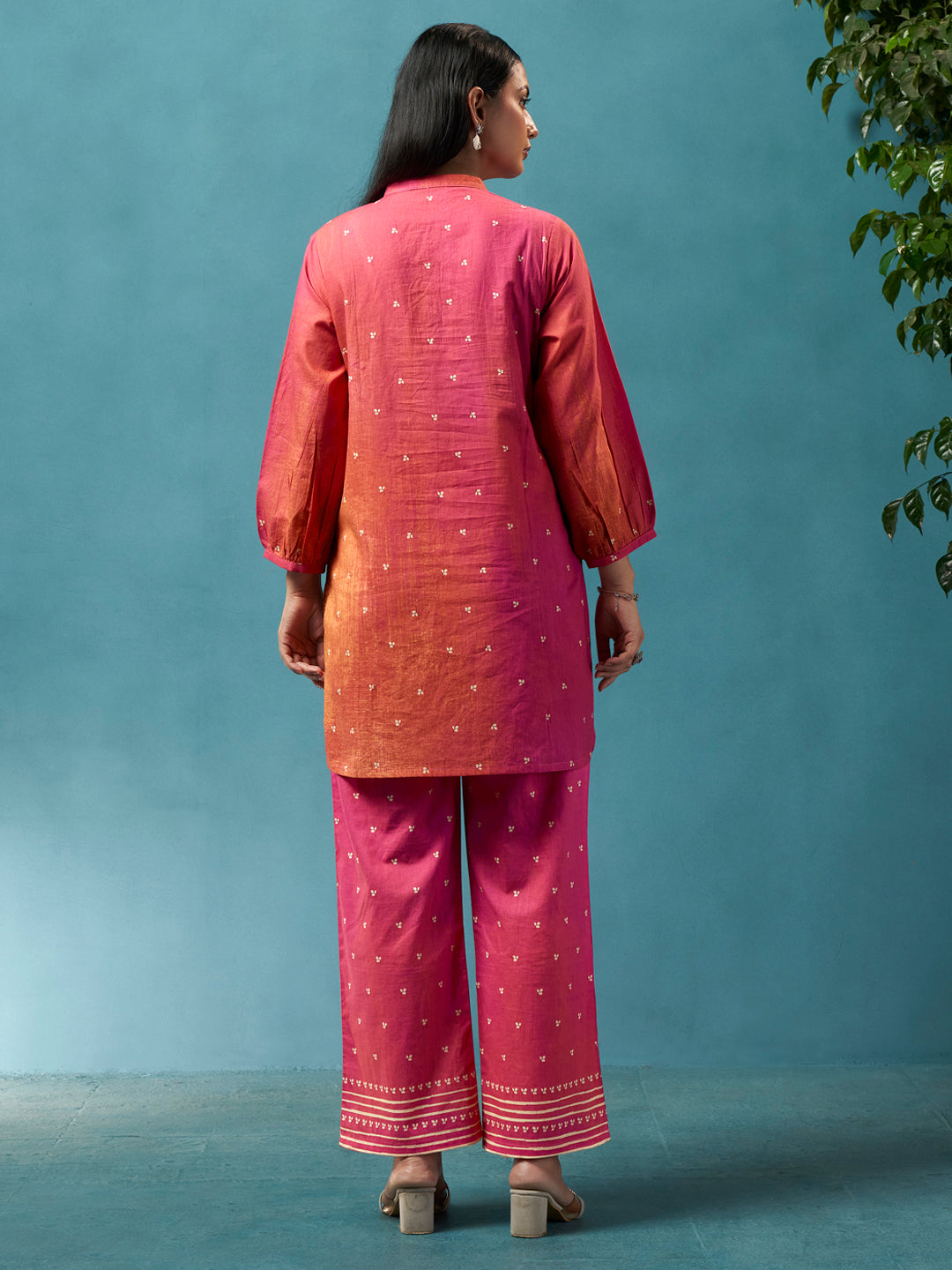 Gulmohar Pink Cotton Mal Co-Ord Set