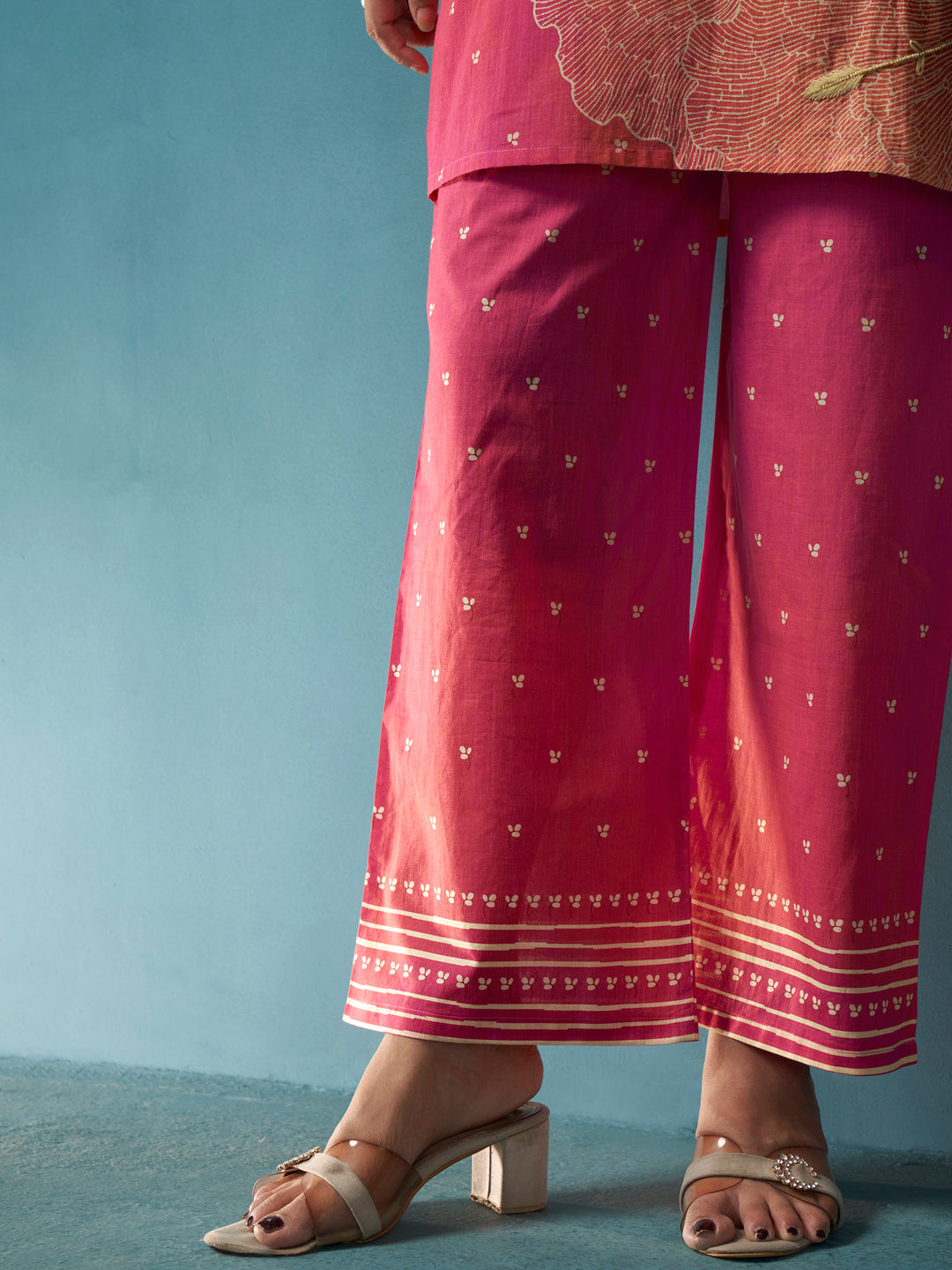 Gulmohar Pink Cotton Mal Co-Ord Set