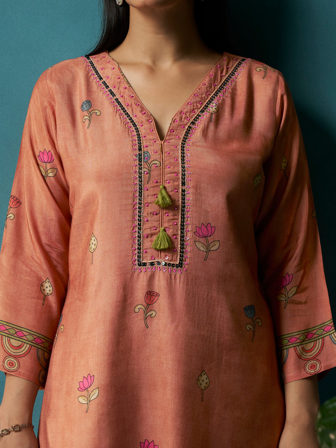 Raunaq Dusty Peach Muslin Suit Set