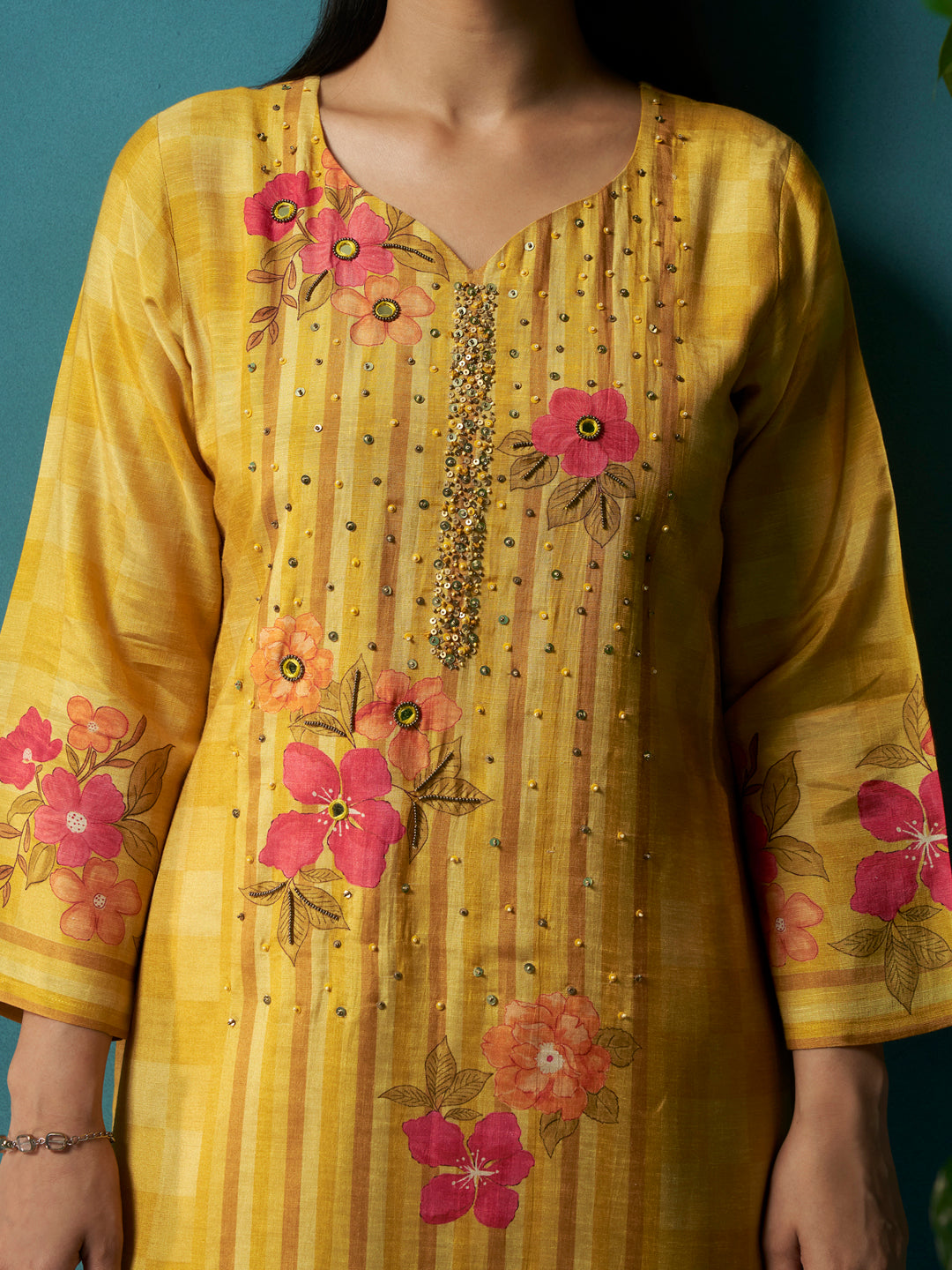 Ambi Yellow Rio-Linen Suit Set