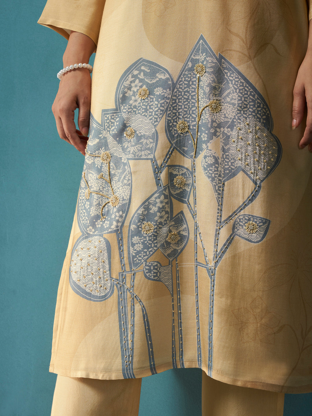Chameli Beige Muslin Suit Set
