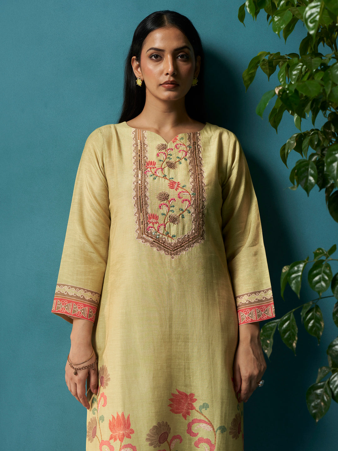 Veera Pista Green Rio-Linen Suit Set