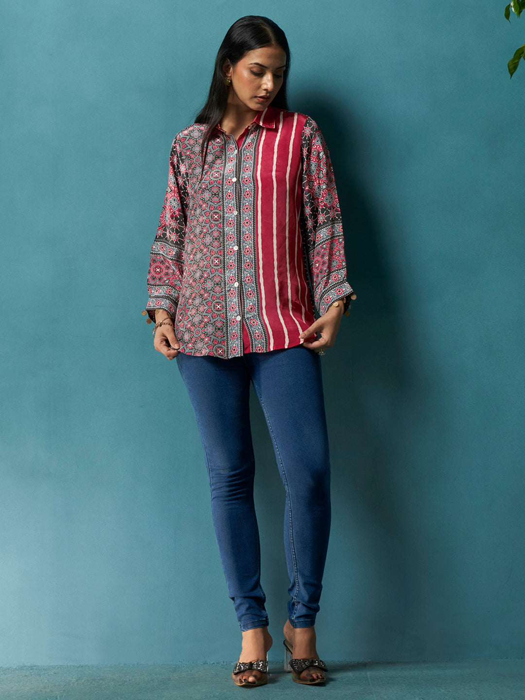 Elara Multicolor Crepe Printed Shirt