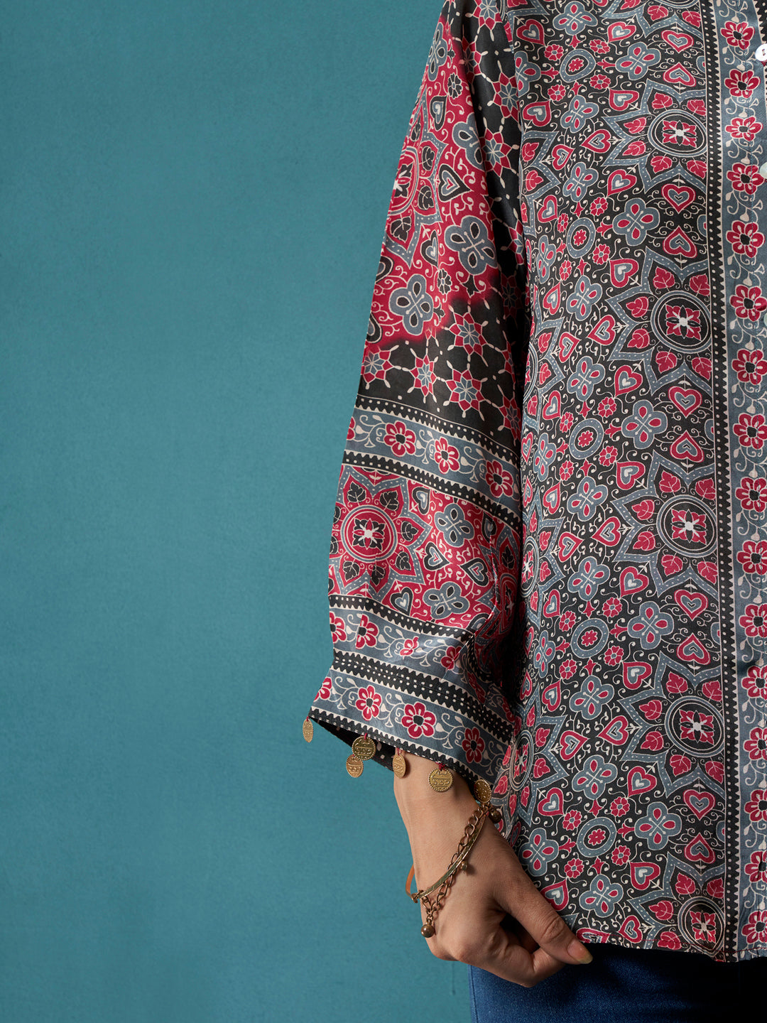 Elara Multicolor Crepe Printed Shirt