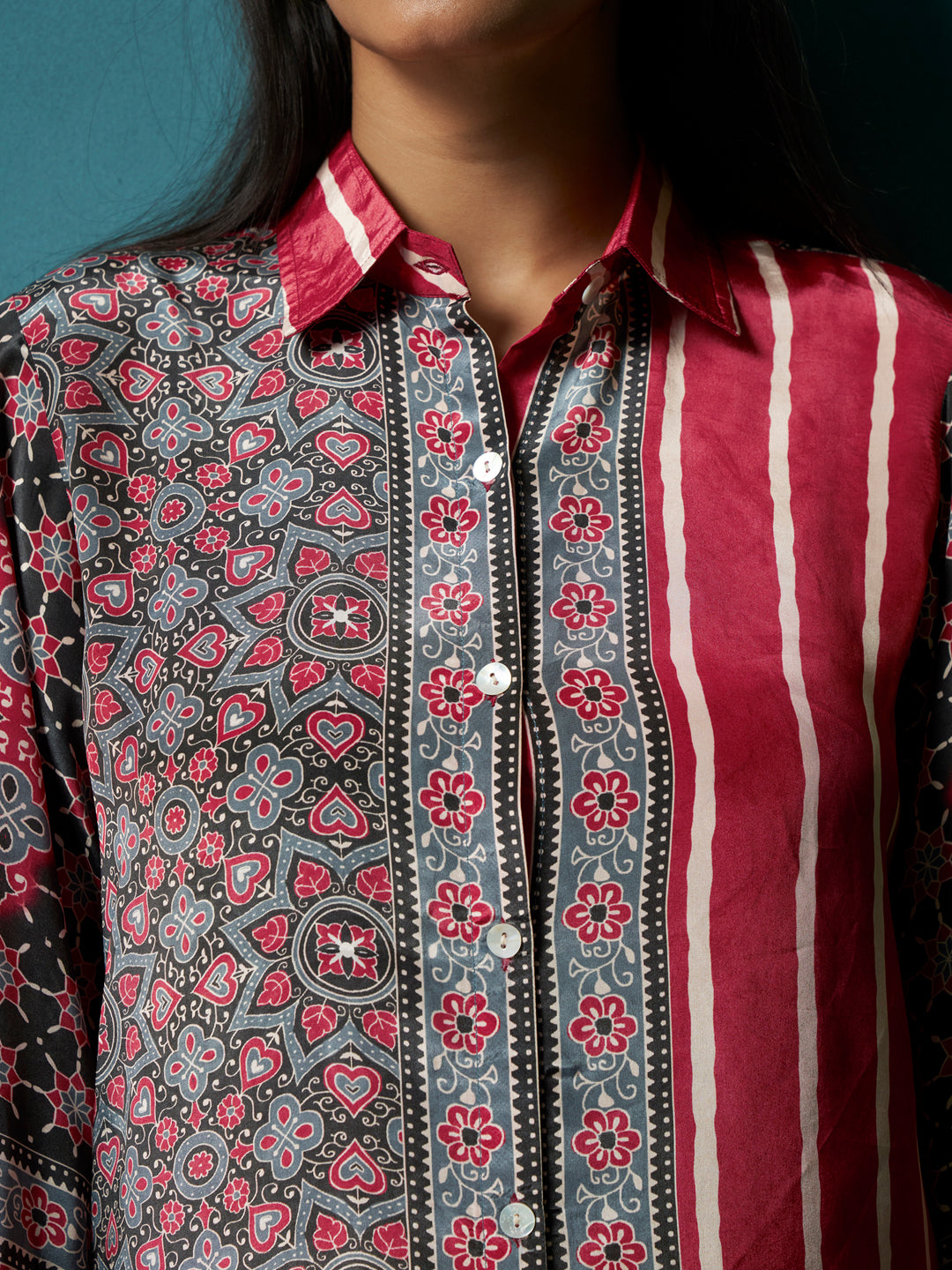 Elara Multicolor Crepe Printed Shirt
