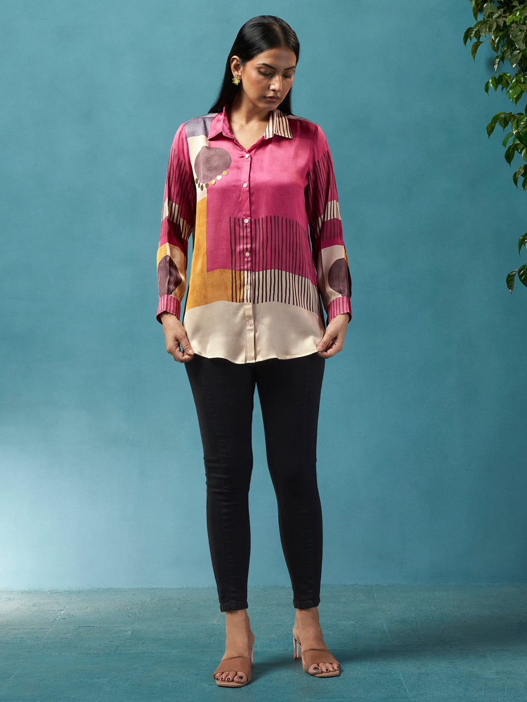 Sienna Multicolor Crepe Printed Shirt