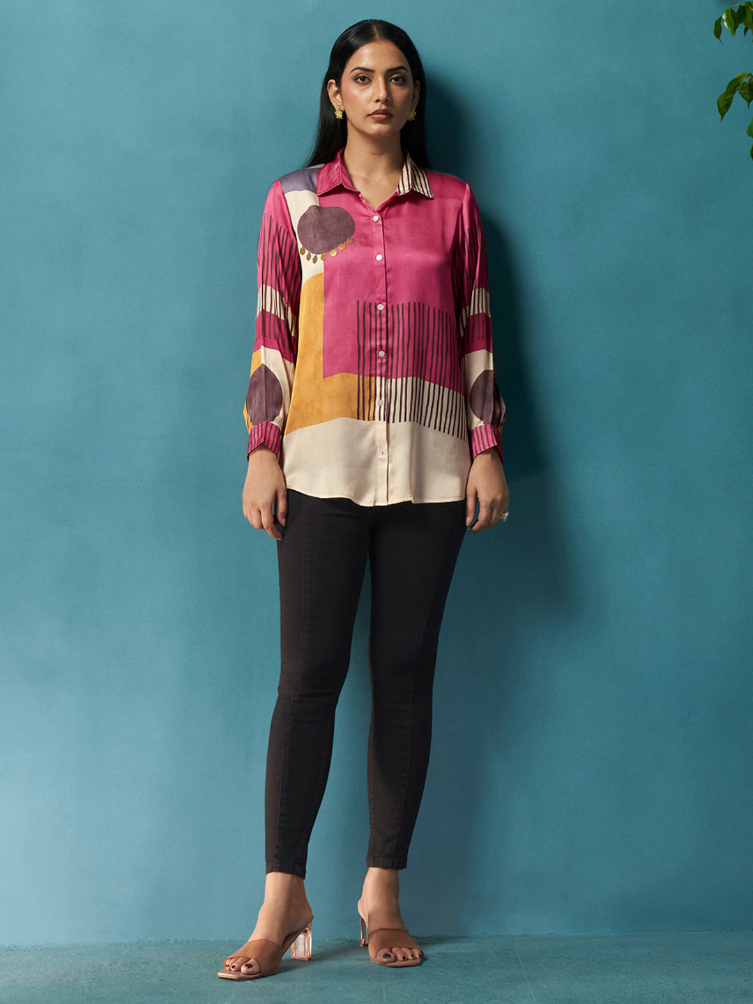 Sienna Multicolor Crepe Printed Shirt