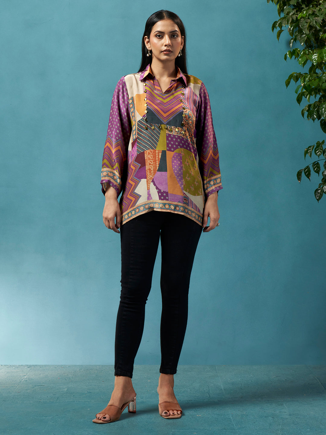 Iris Multicolor Crepe Printed Shirt
