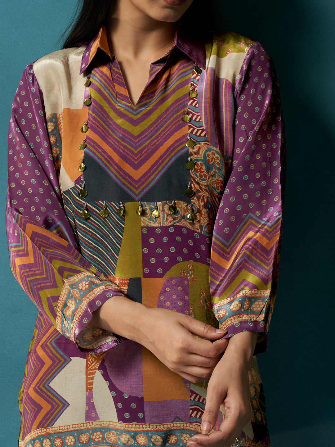 Iris Multicolor Crepe Printed Shirt