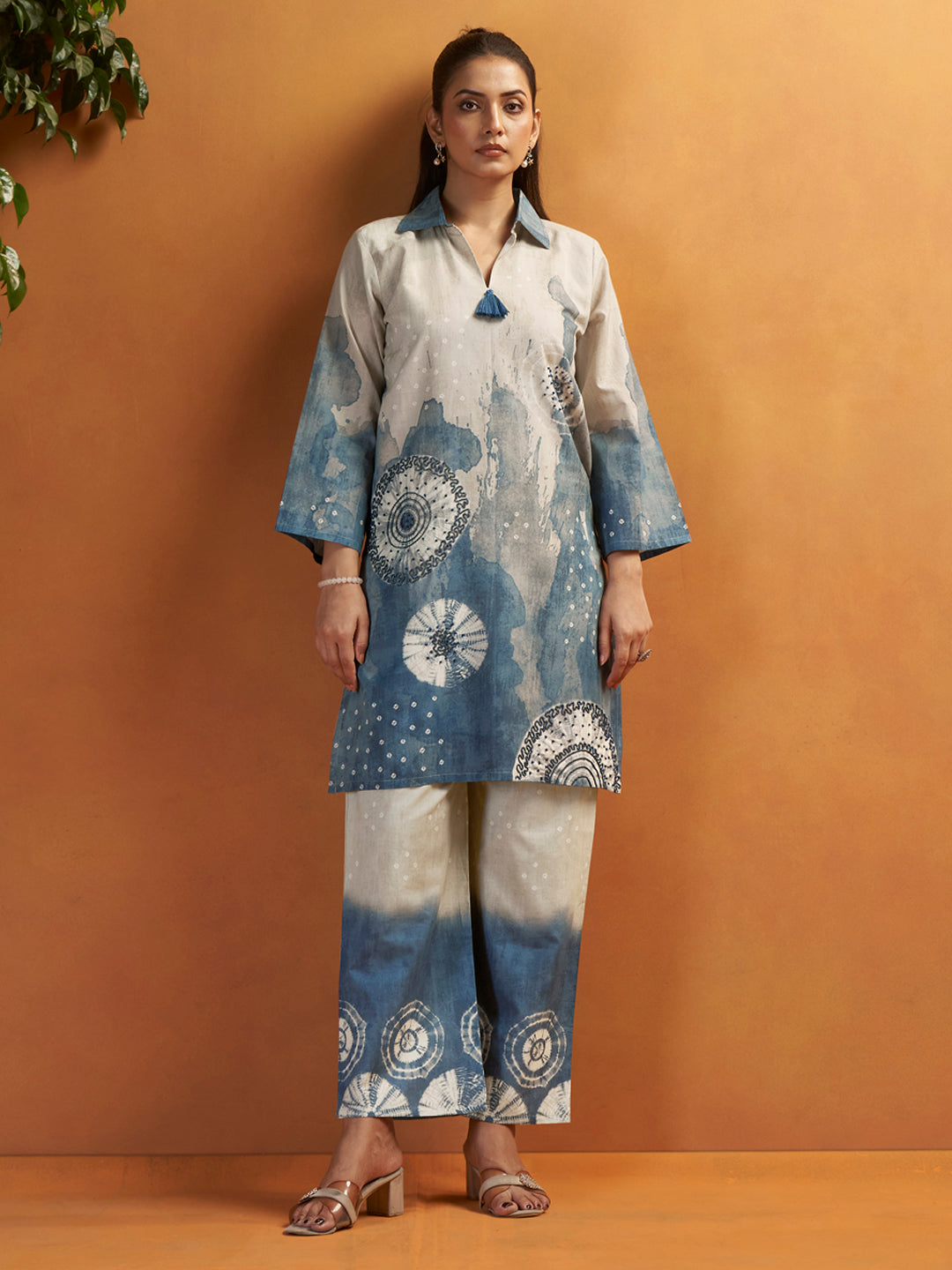 Jhilmil Blue Cotton Cambric Co-Ord Set