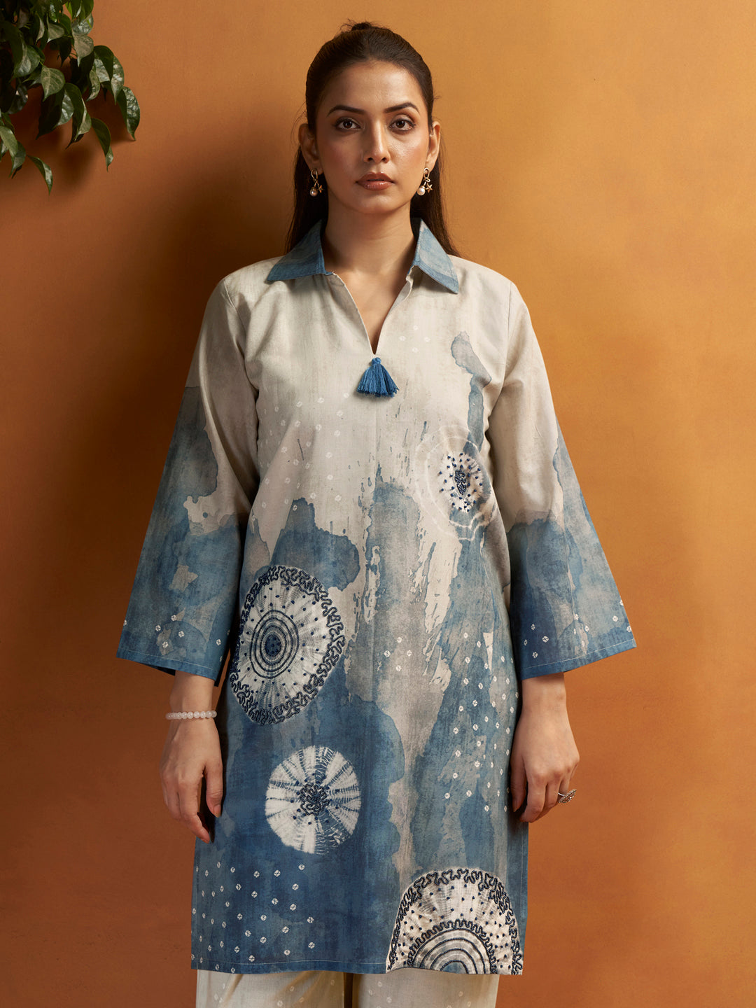 Jhilmil Blue Cotton Cambric Co-Ord Set