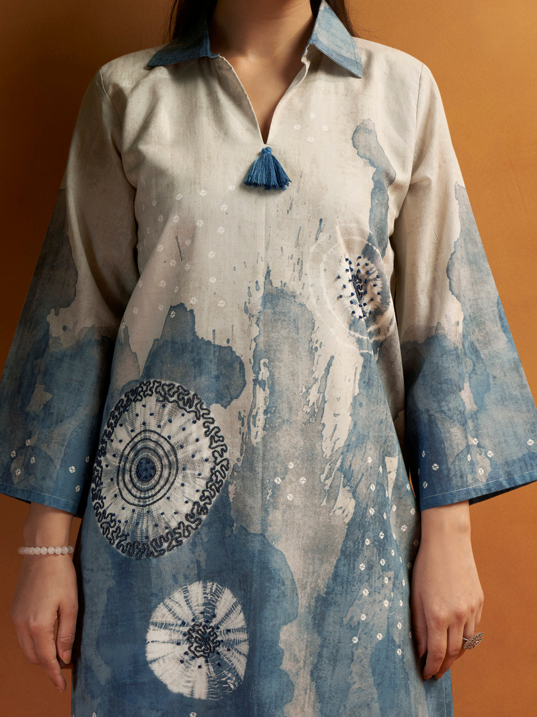 Jhilmil Blue Cotton Cambric Co-Ord Set
