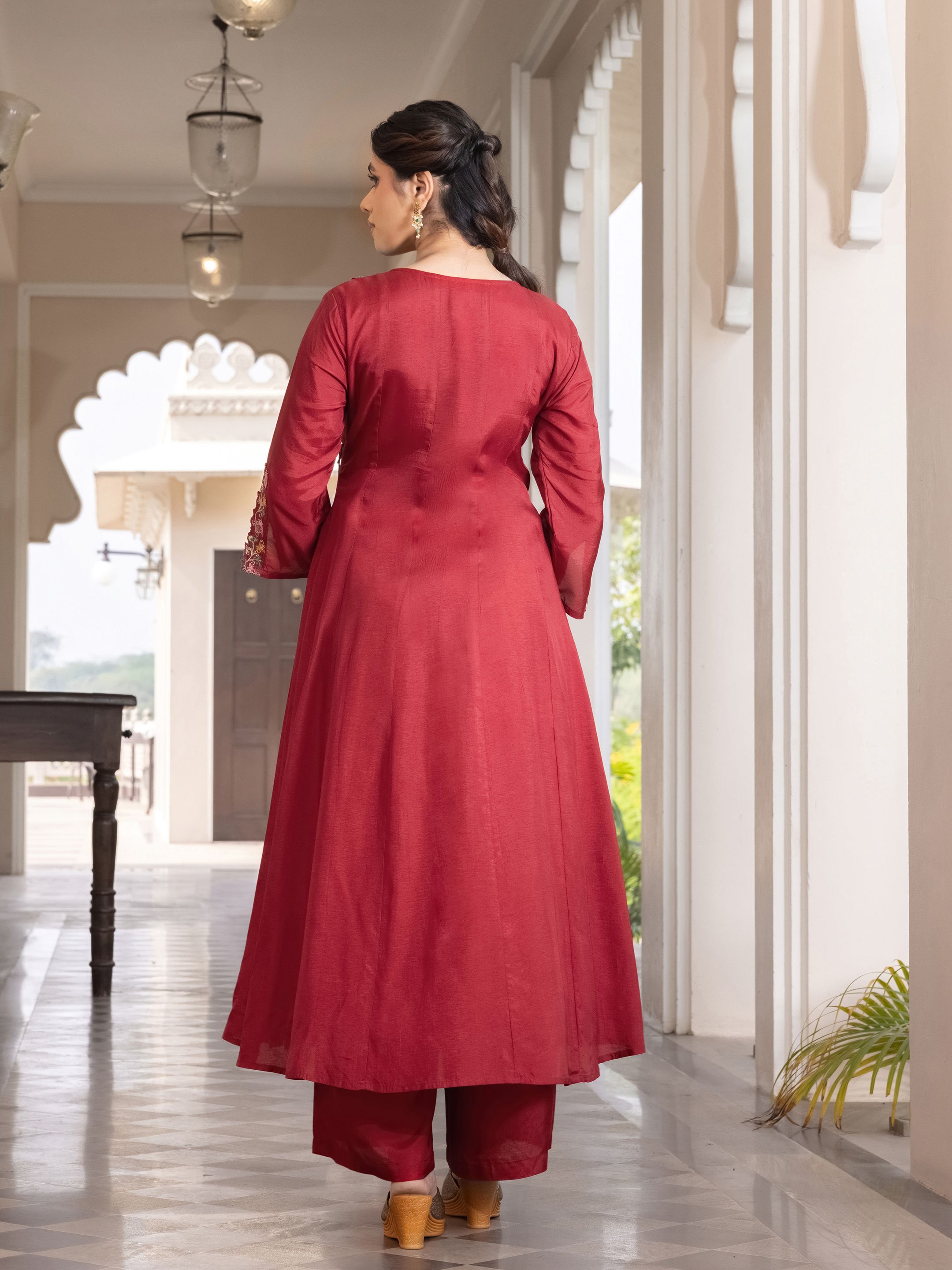 Roshini Viscose Russian Angrakha Set