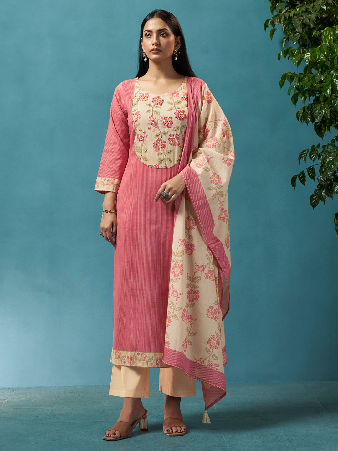 Elegant designer outfit crafted for festive evening parties, sangeets, and wedding receptions