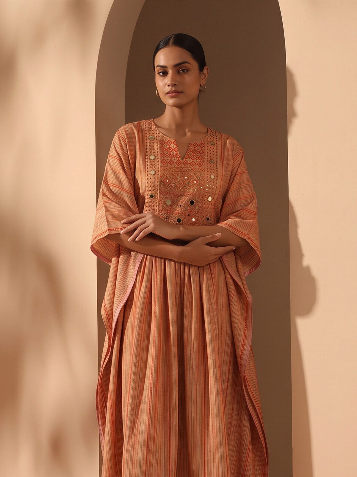 Arunika Peach Modal Muslin Kurta Pant Set