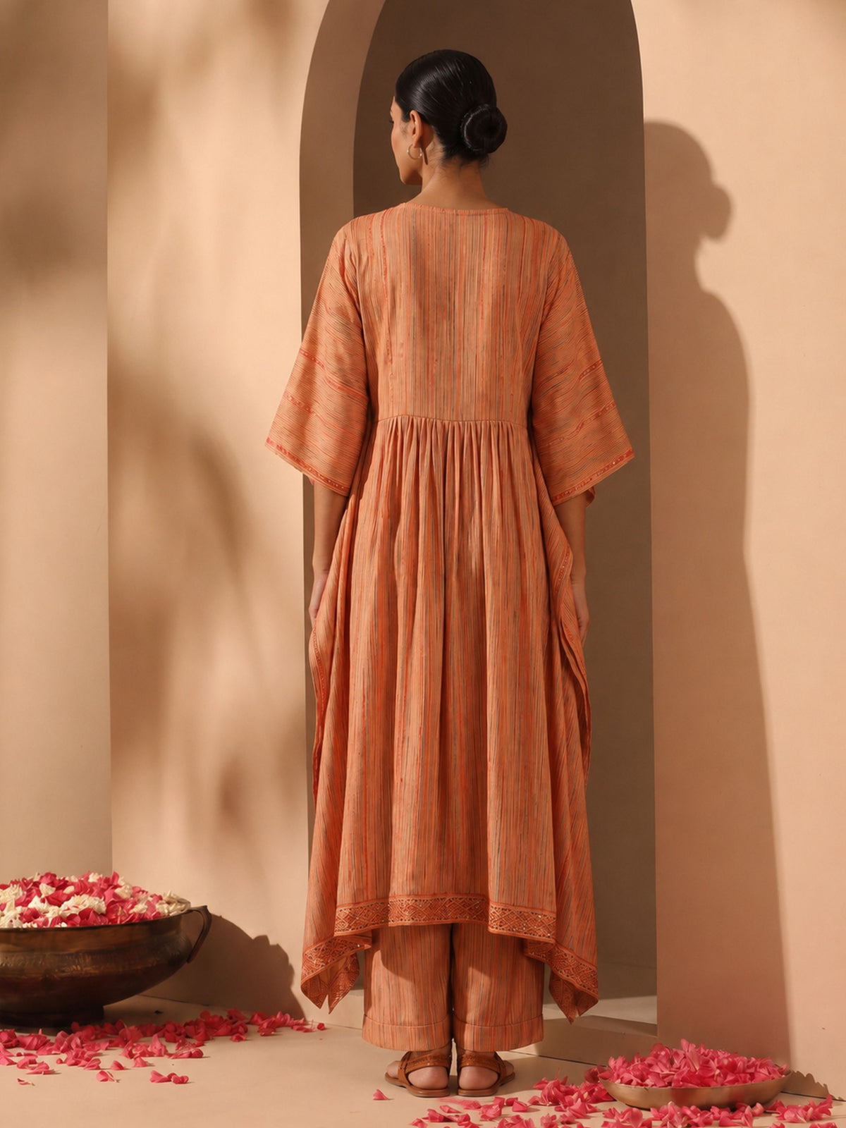 Arunika Peach Modal Muslin Kurta Pant Set