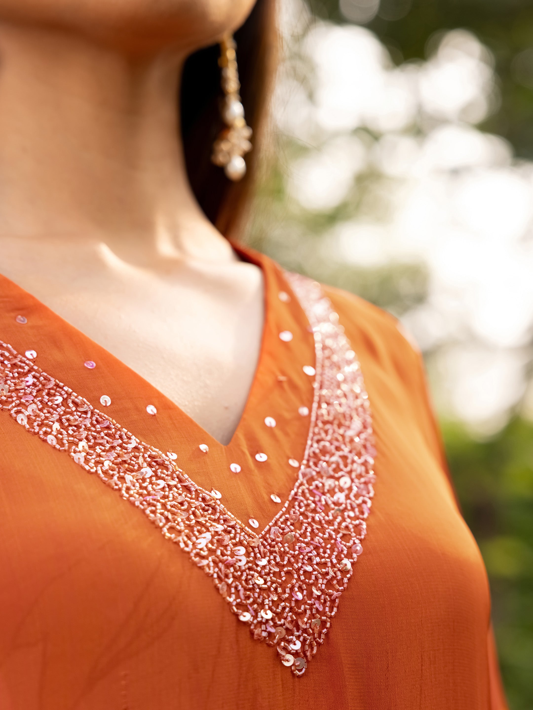 Tarika Natural Crepe Embroidered Suit Set