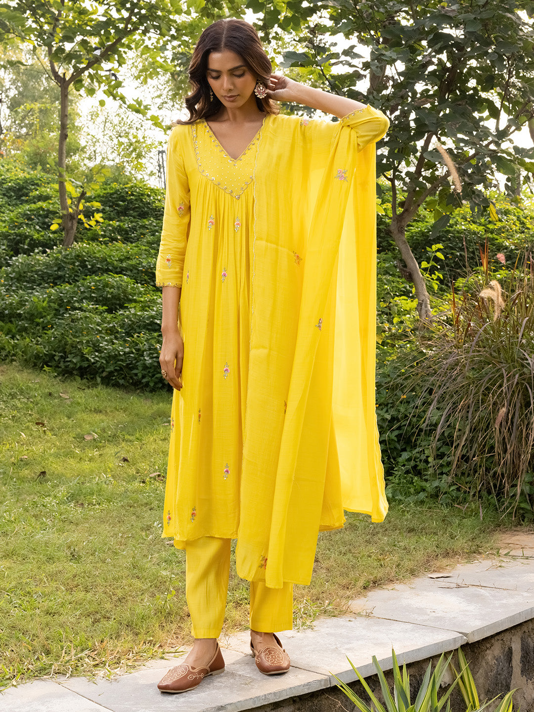 Ritika Mul Chanderi Festive Suit Set